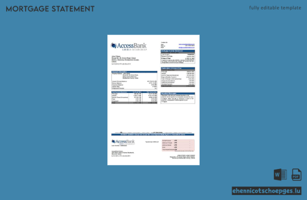 AccessBank Liberia – Beispiel eines Hypothekenauszugs in Liberia (Word- und PDF-Datei)